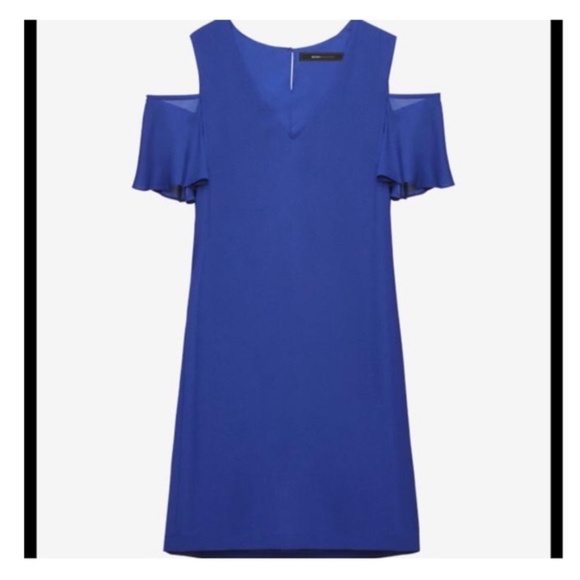 NWT BCBGMAXAZRIA Cold Shoulder Kia Blue Dress - Picture 1 of 11
